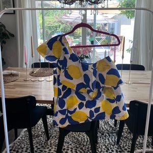 Lemon one shoulder blouse